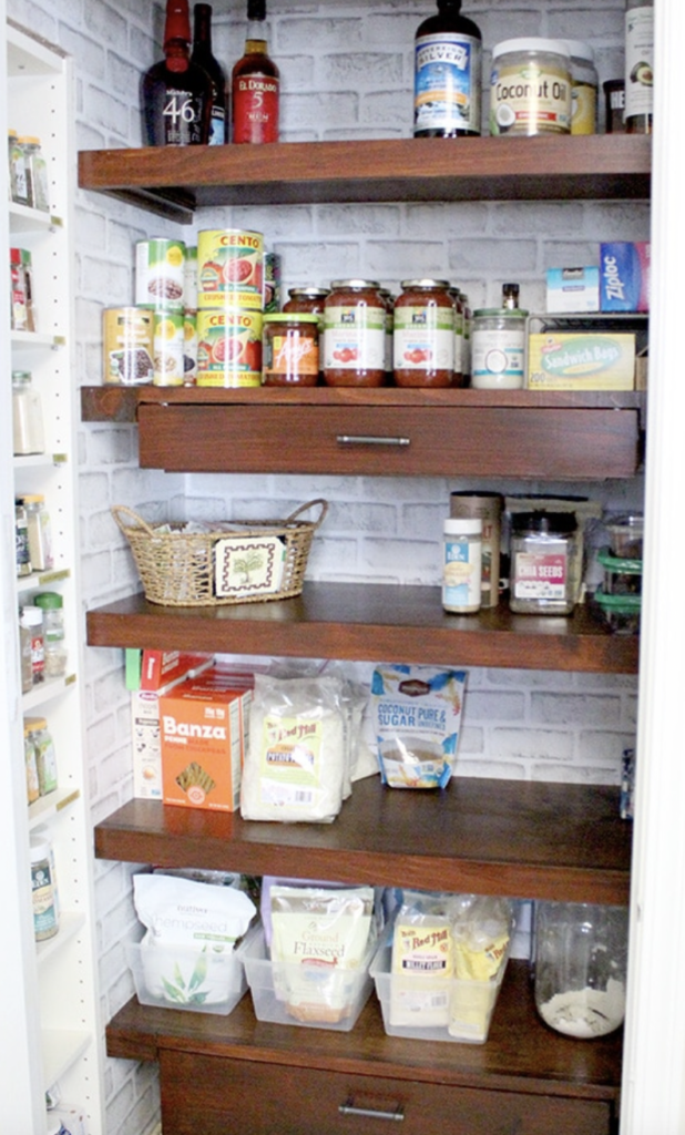 Built-In Pantry Shelves With Drawers