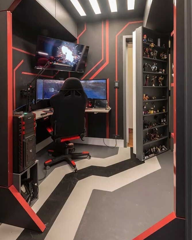 Pin by bsr on GAMING/PC SETUPS  Bedroom setup, Game room, Small game rooms