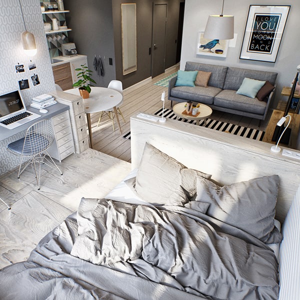 Small Cozy Studio Apartment With Sleeping Area