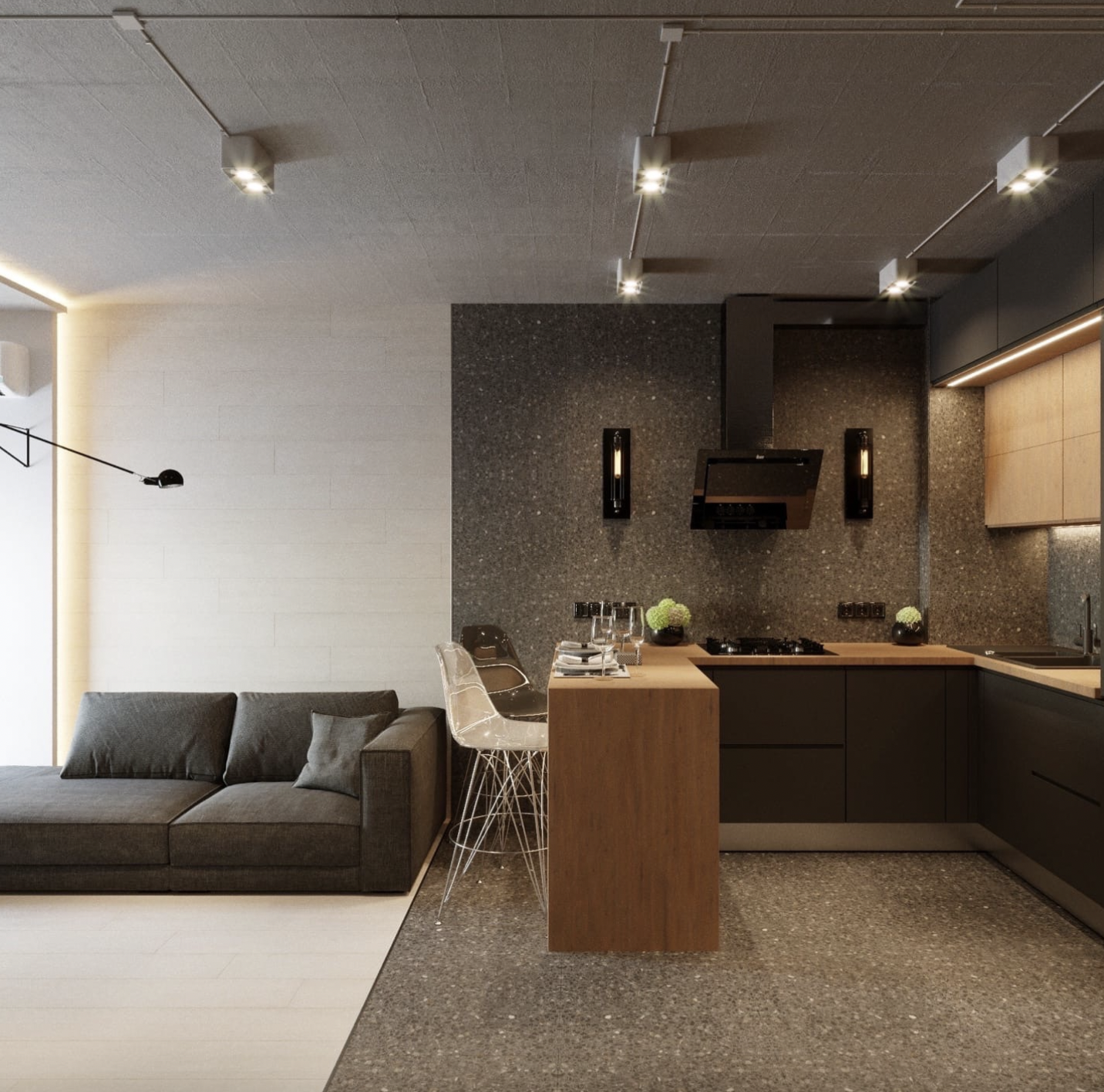 Modern And Sophisticated Studio Apartment Design
