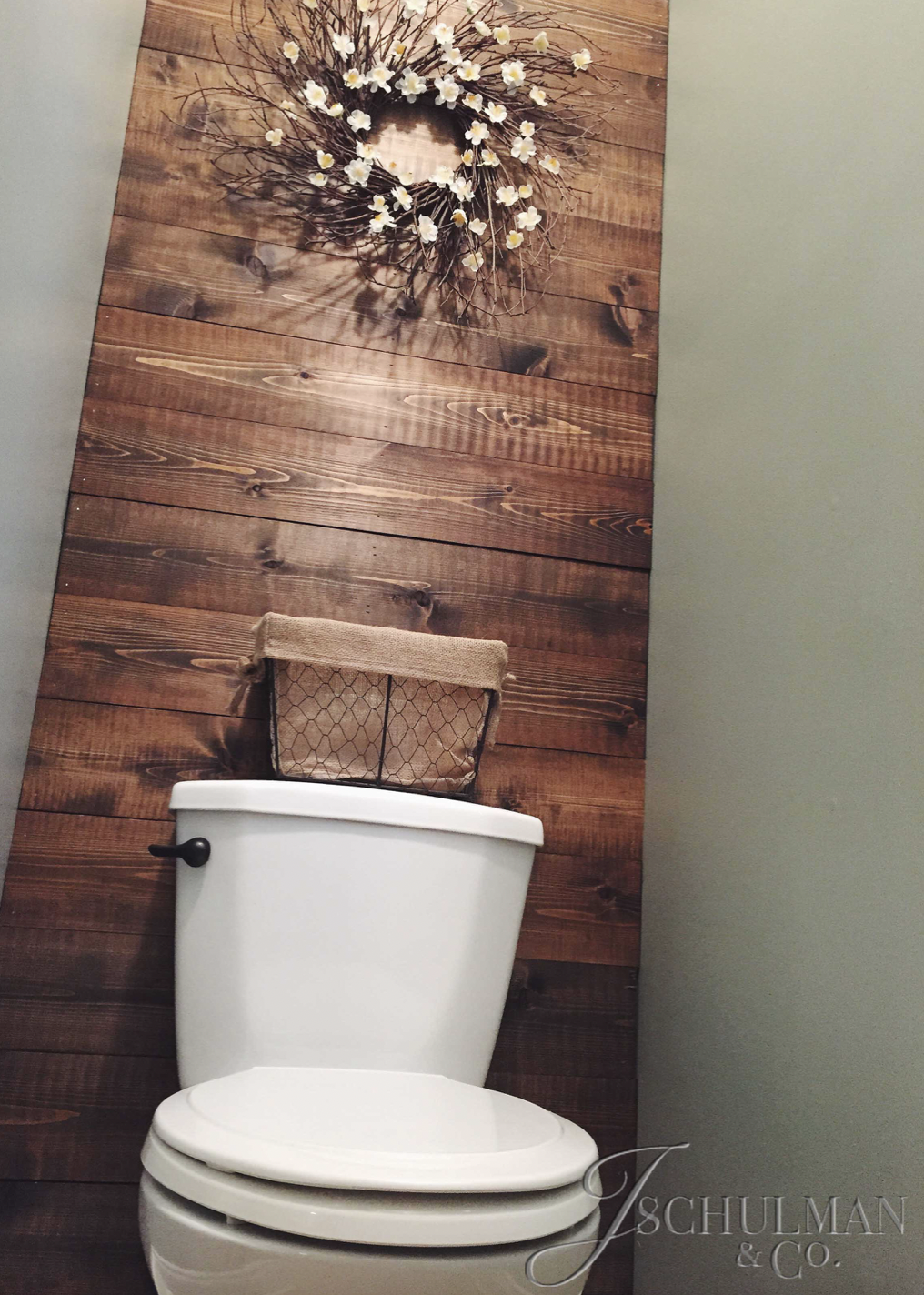 Wood Panel Subtle Texture Bathroom Accent Wall