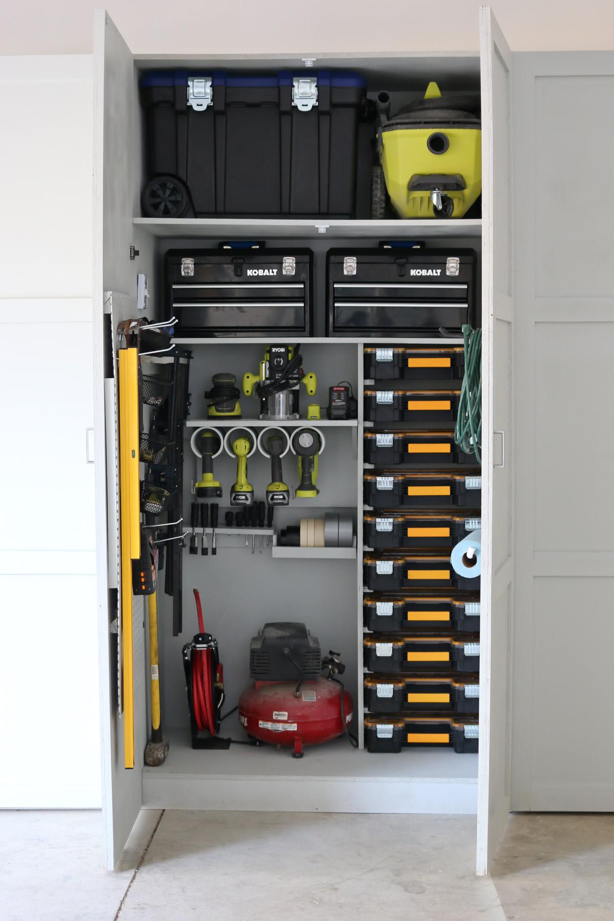 Built-In Storage For Tool Organisation Ideas With Charging Station