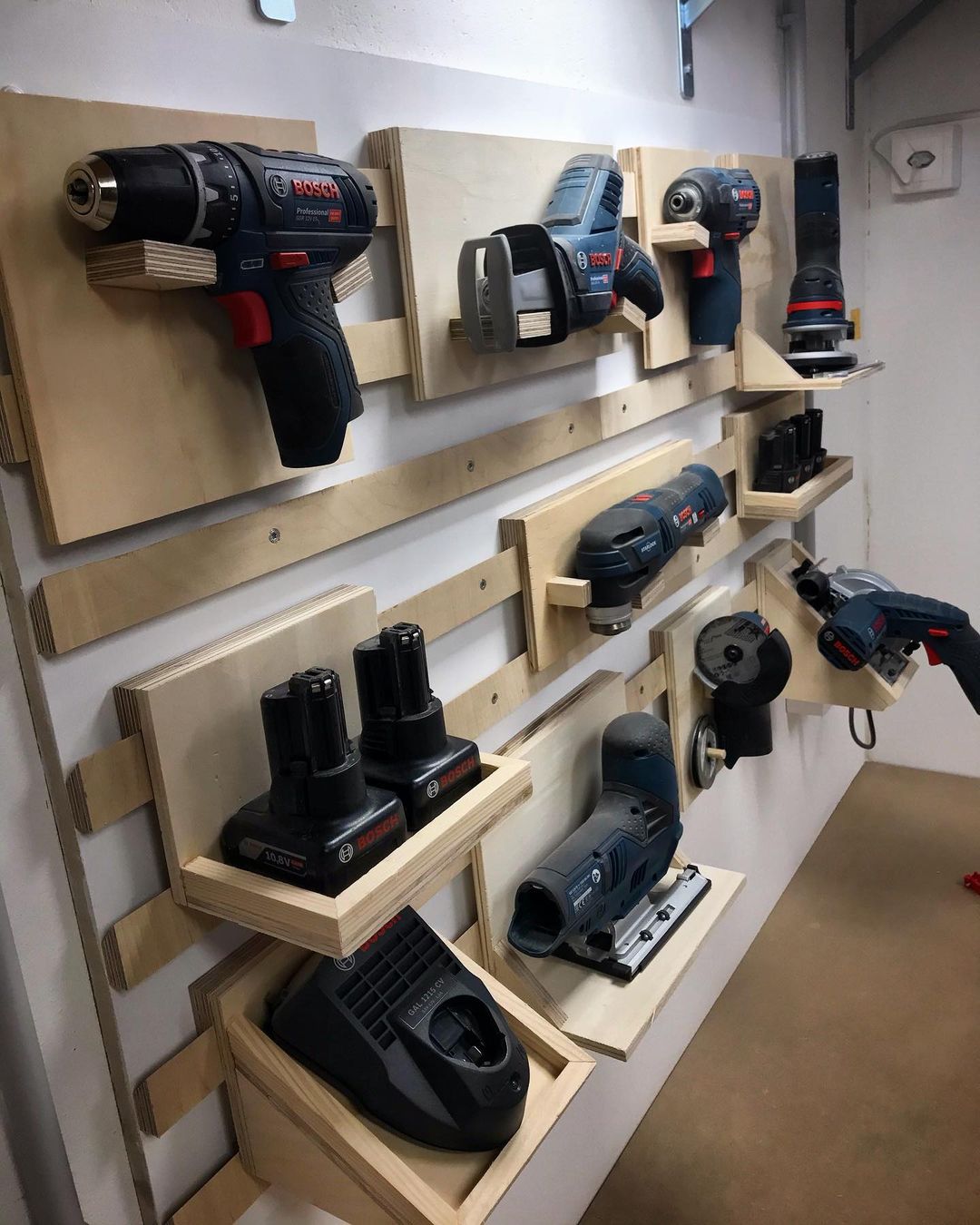 French Cleat Wall For Homemade DIY Tool Storage