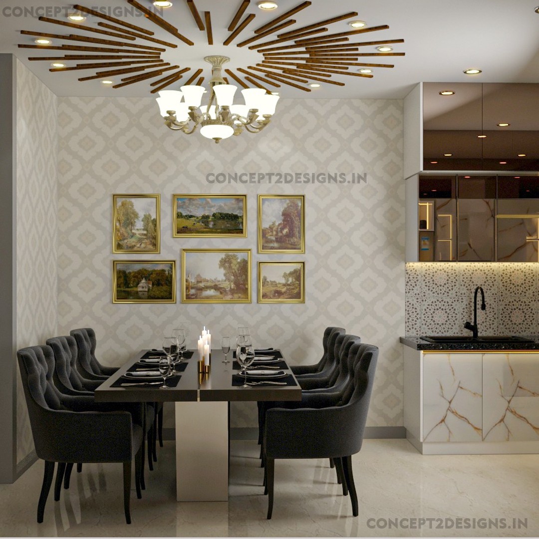 Vintage Inspired Accent Wall Dining Room