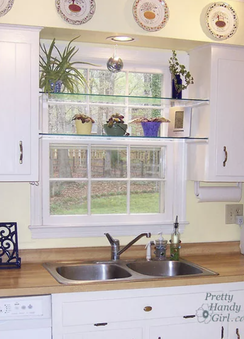 Colorful Half Curtains For Sink Window With Display Space
