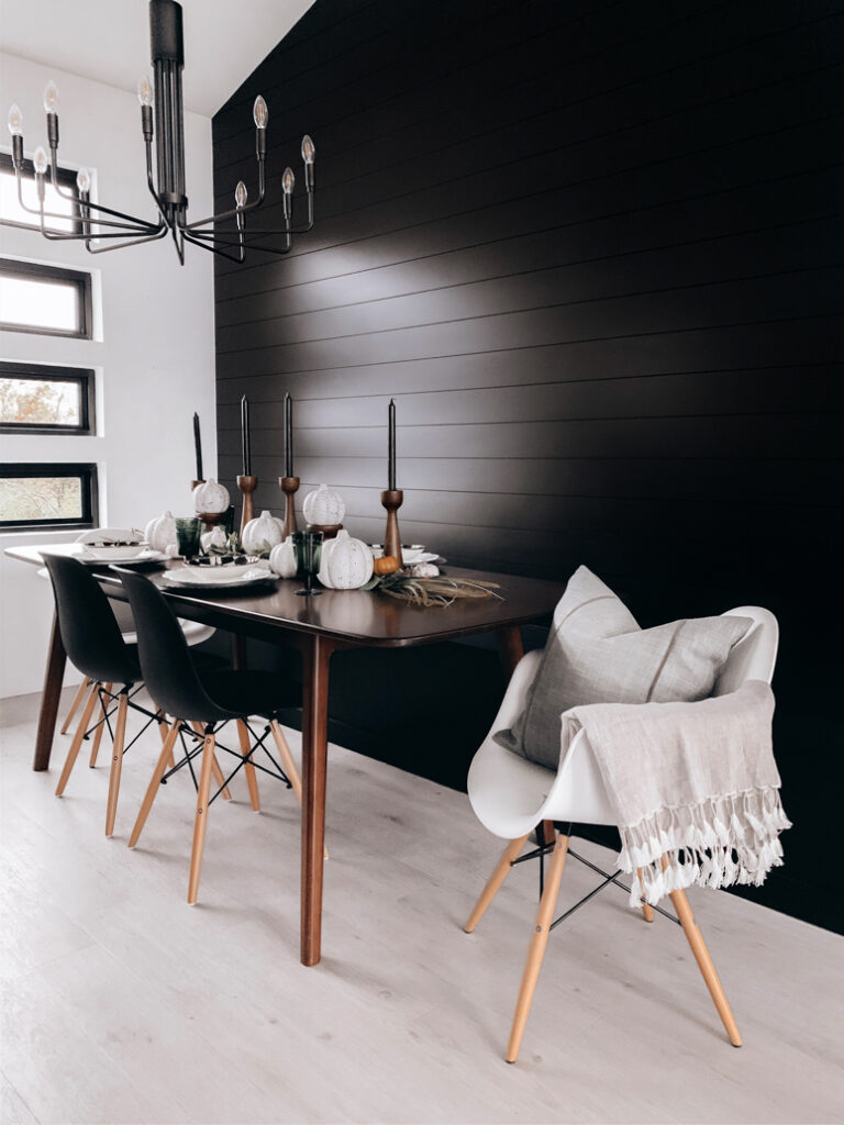Black Shiplap Wall For Dining 