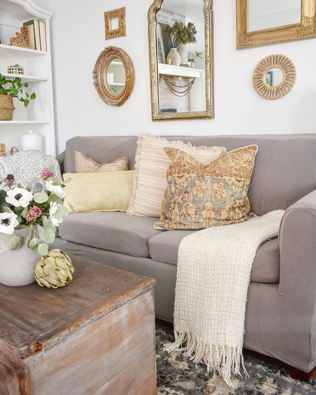 30+ Best Throw Pillow Ideas For Grey Couches (2024) - FarmFoodFamily