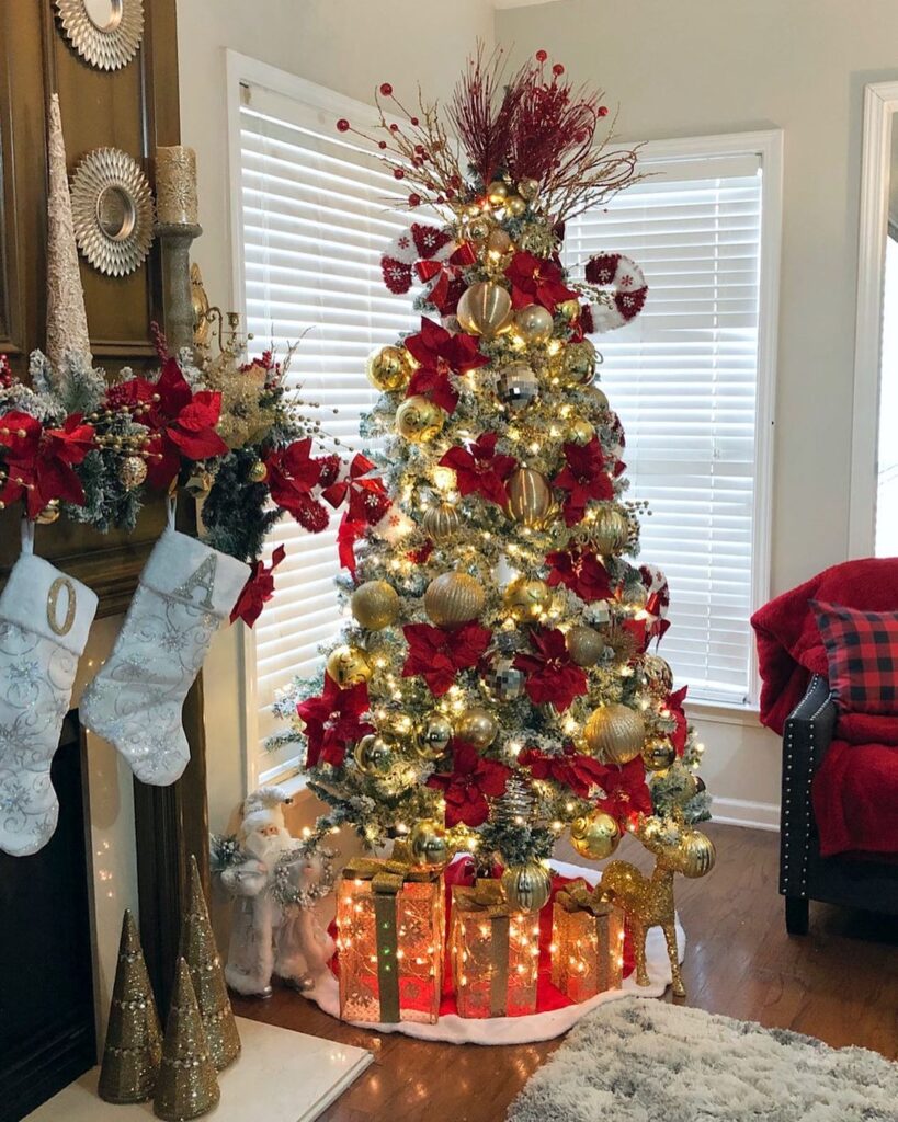 30 Red And Gold Christmas Tree Ideas You Will Love