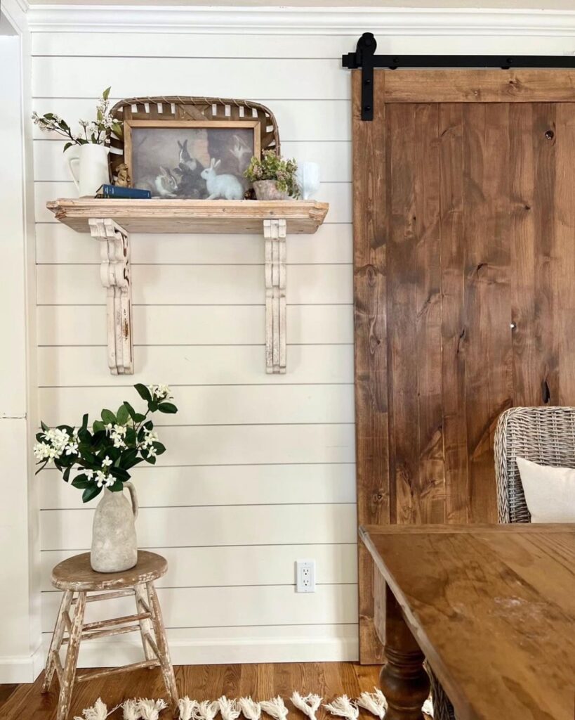 Shiplap Wall With Farm House Crown Molding