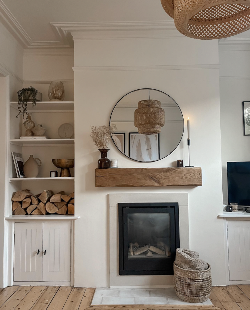 Fireplace Shelving Ideas With Wood Accents