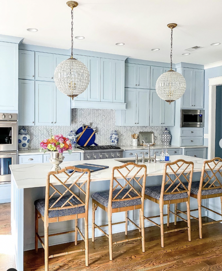 30 Amazing Farmhouse Blue Kitchen Cabinets To Transform Your Kitchen