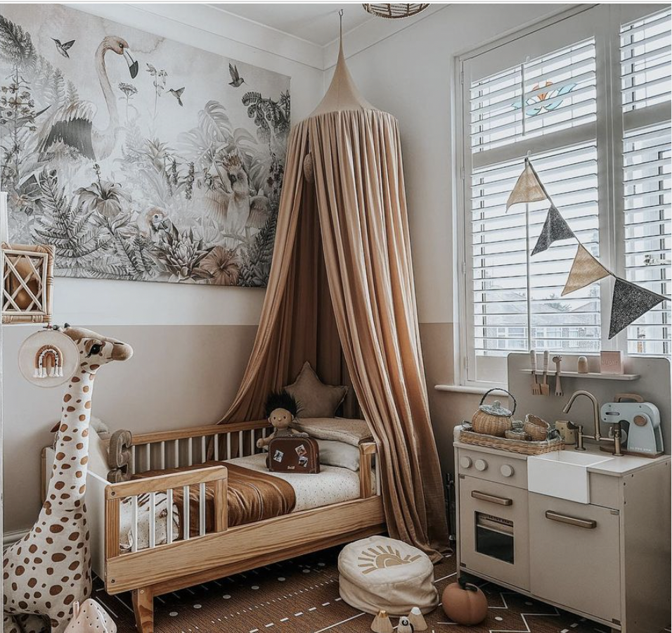 Animal Theme Neutral Color Bedroom