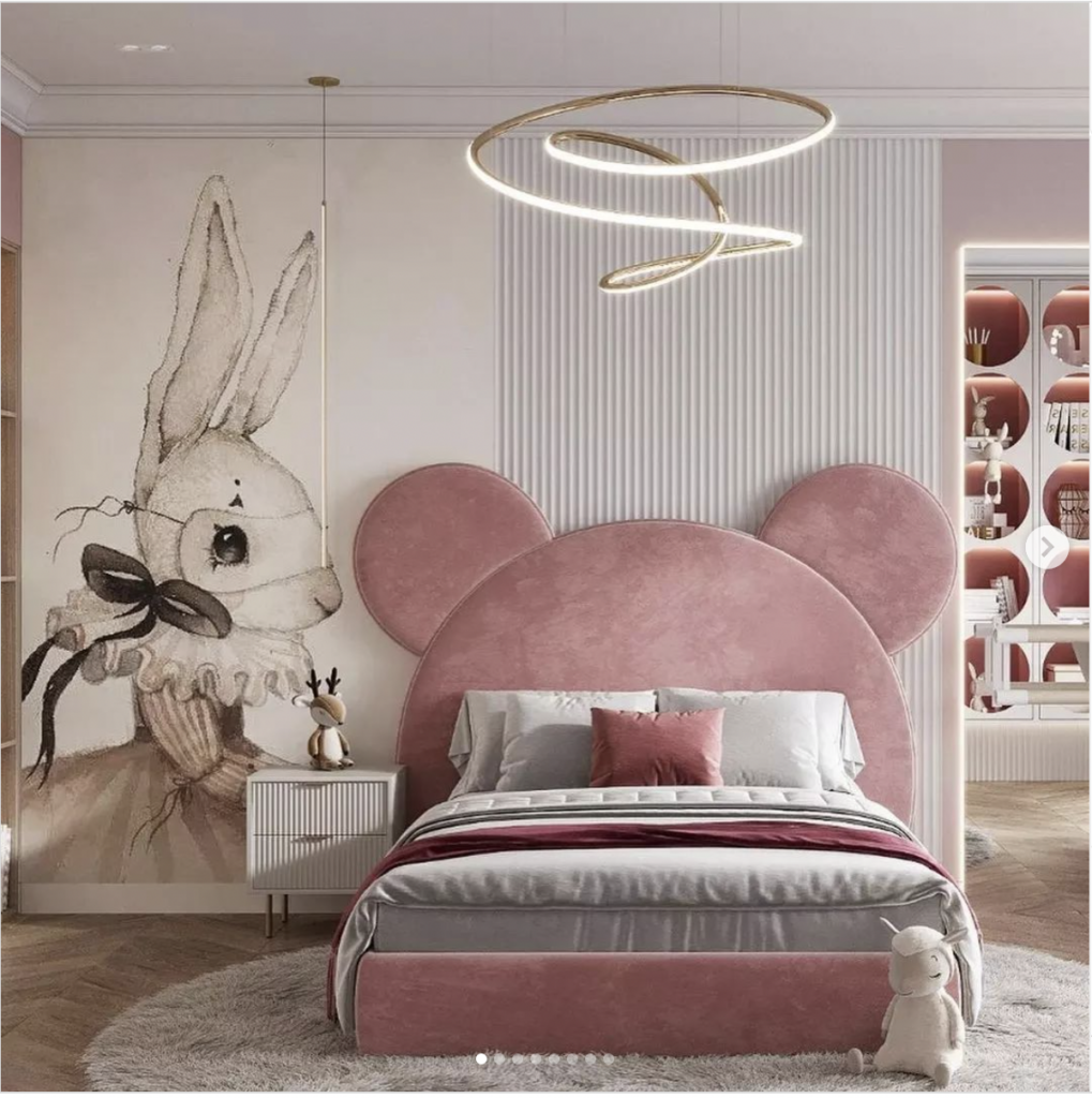 Pink Minie Mouse Headboard For Girl Toddlers Room