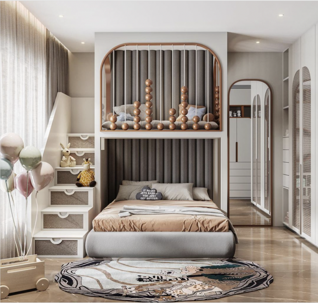 Toddler Girls Bedroom Ideas With Modern Double Decker Bed 