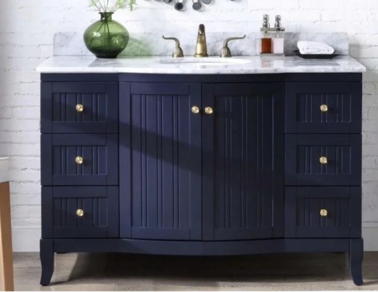 30 Navy Blue Vanity Bathroom Ideas You Will Love