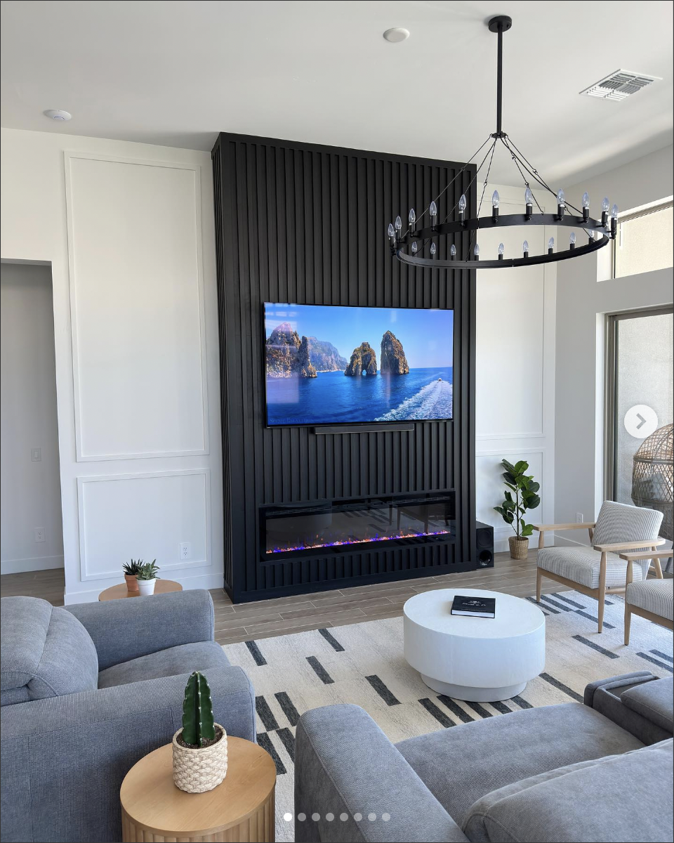 25 Practical Yet Beautiful Electric Fireplace With TV Above Ideas