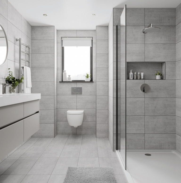 30 Gray Tile Bathroom Ideas To Inspire You Right Away