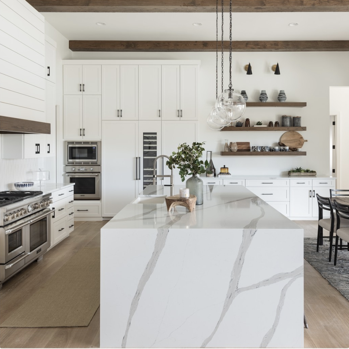 30 Amazing Waterfall Kitchen Island Countertops You Should Try