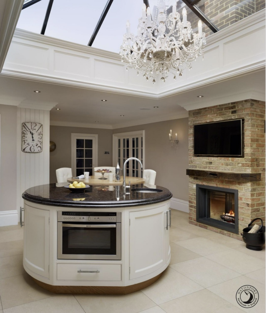 Round Kitchen Island With Built In Microwave