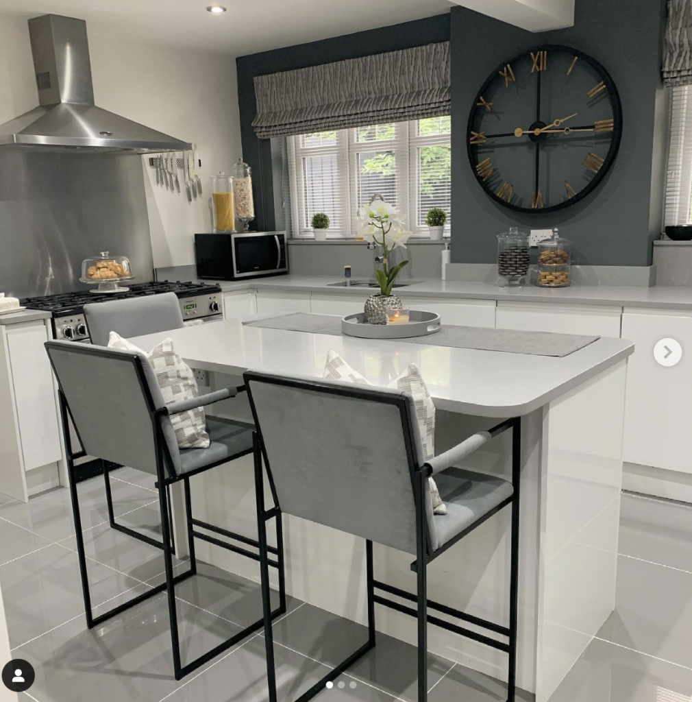 White Kitchen Cabinets With Grey Countertop