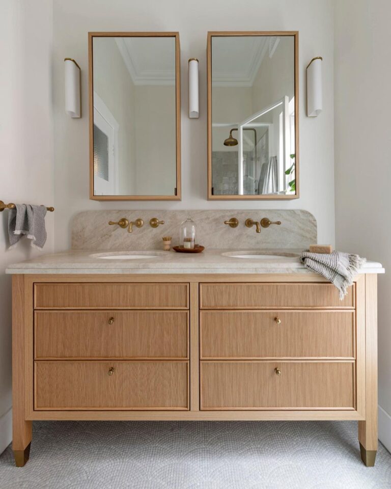 30 Gorgeous Natural Wood Bathroom Vanity Ideas For An Earthy Vibe