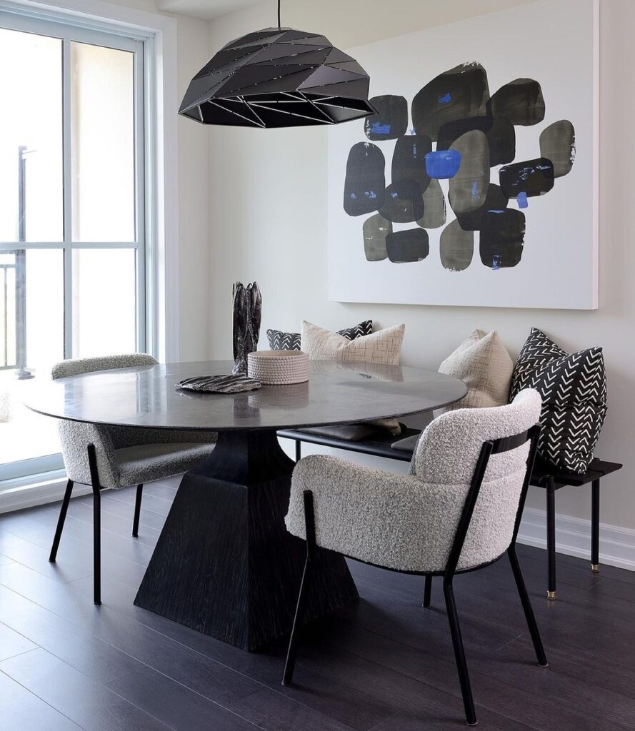 Black And White Breakfast Nook