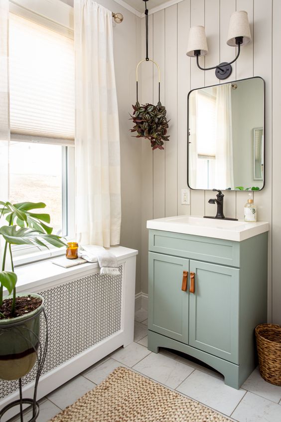 Shiplap In Bathroom Ideas With Sage Green Vanity