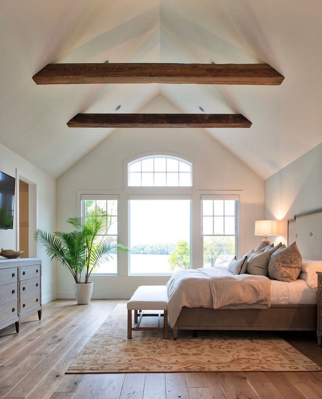 Natural Light and Warm Wood Ceiling Accents