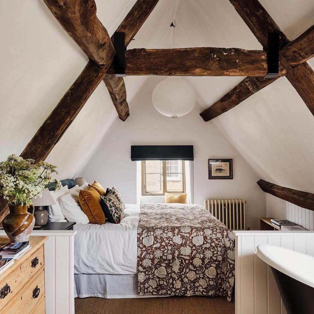 Old-World Charm with Rugged Beams Home Decor