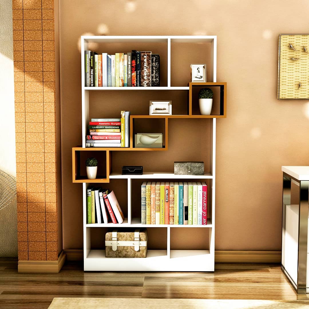 Asymmetrical Chic: Contemporary Bookshelf Design