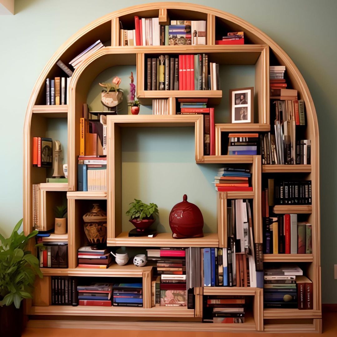 35. Architectural Ingenuity: Arched Bookcase Design