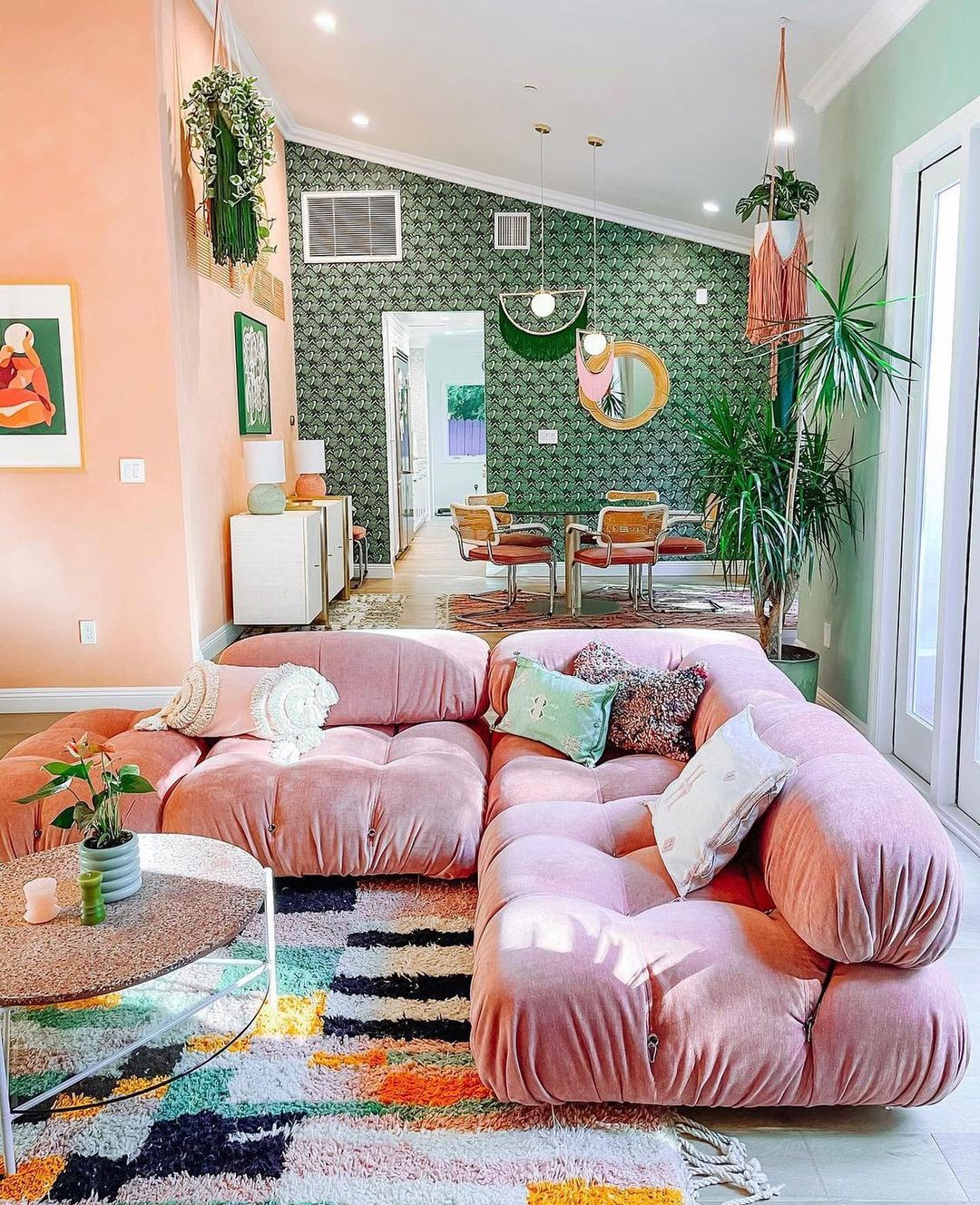 Eclectic Coziness with Plush Pink Comfort