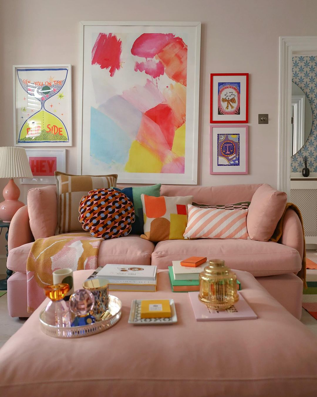 Playful Pastel Palette Modern Living Room
