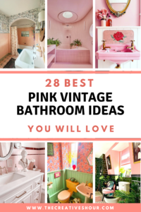 28 Beautiful Pink Vintage Bathroom Ideas You Need To See