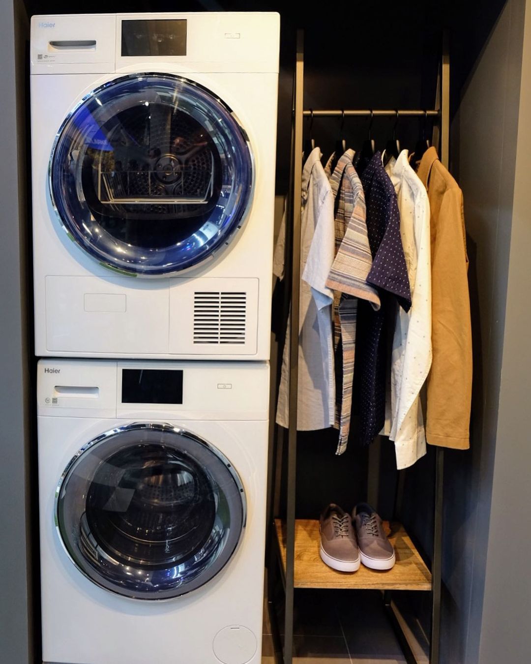 Sleek Urban Closet with Laundry Duo