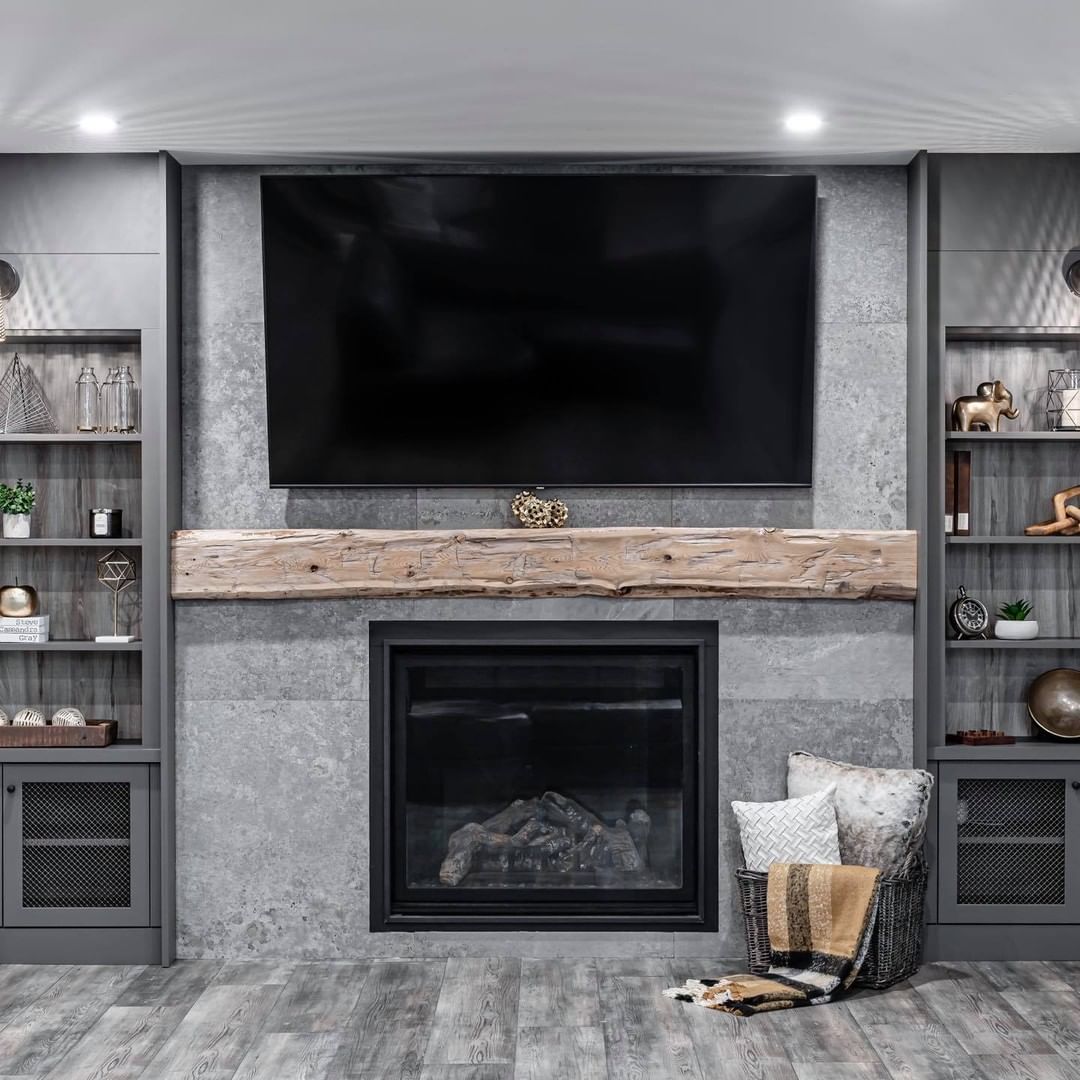 Industrial Edge Fireplace Wall