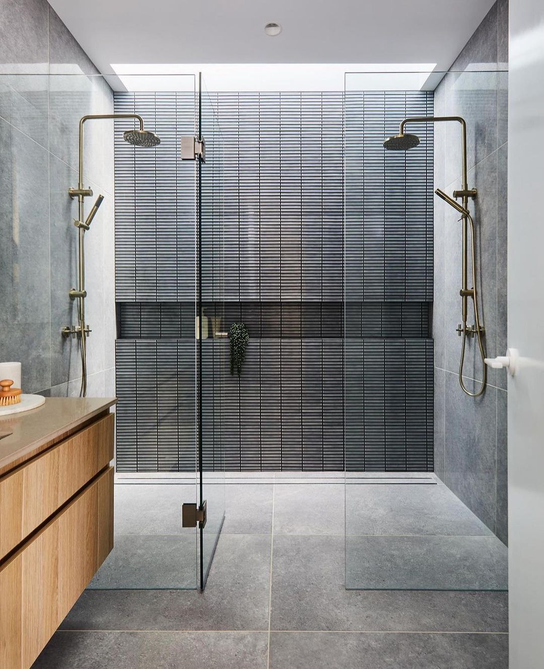 Modern Contrast with Textured Large Tiles