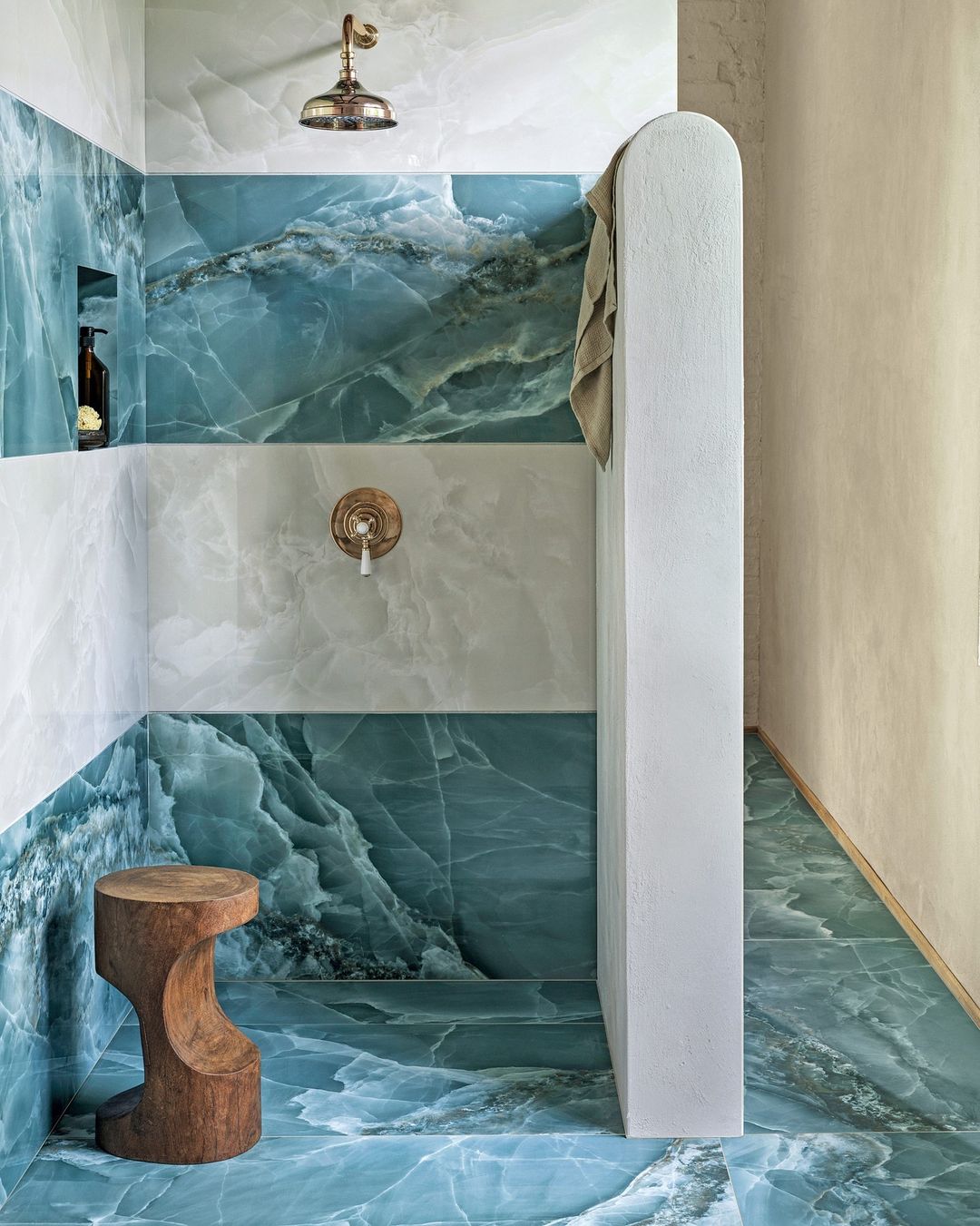 Aquatic Serenity Shower Tile Design