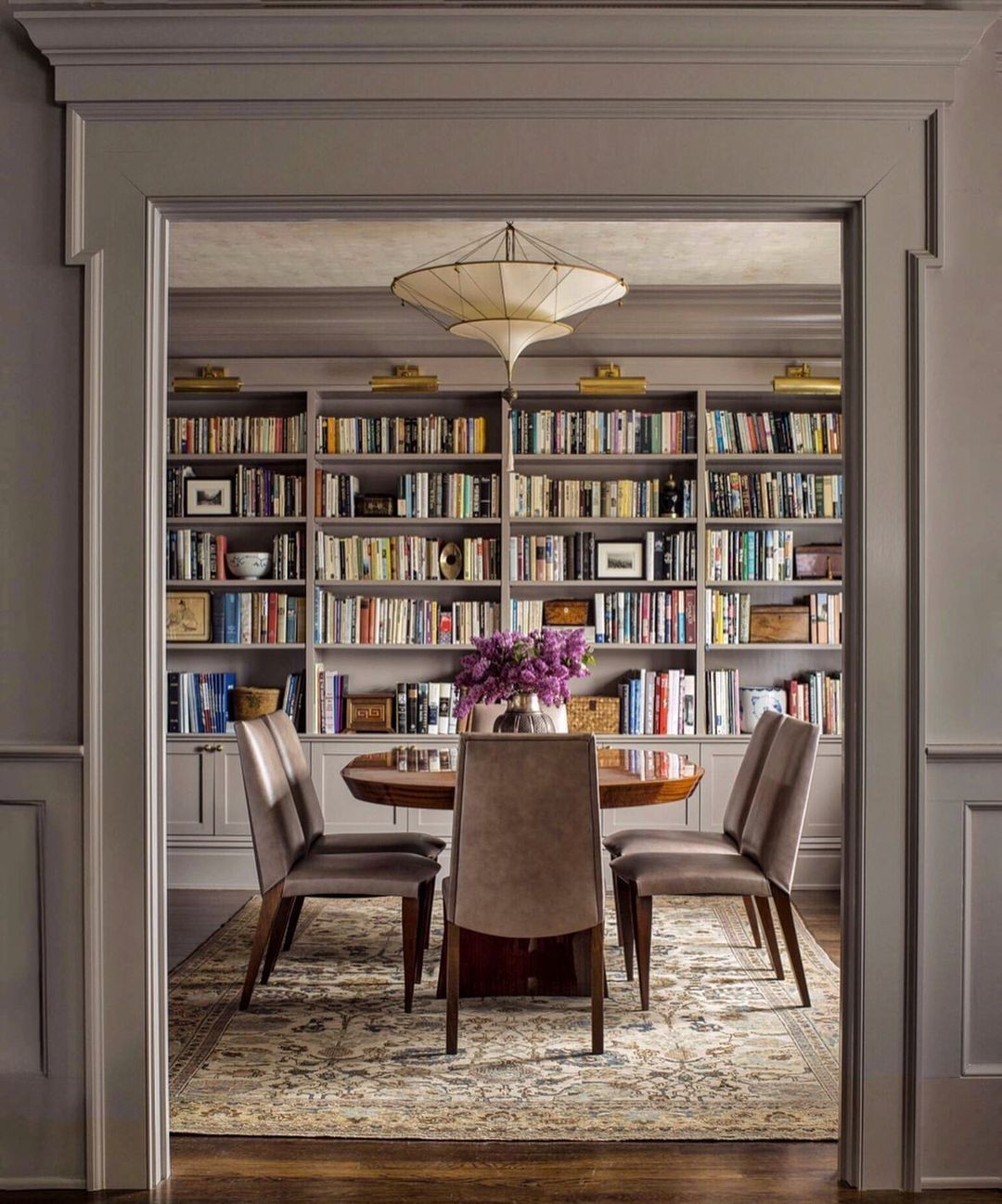 Literary Elegance in a Dining Library
