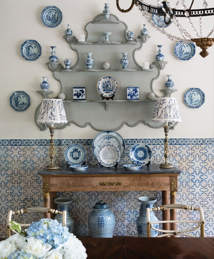 Elegant Symmetry with Blue and White Porcelain