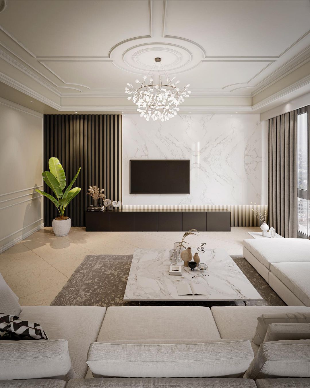 Contemporary Elegance with Marble Accents