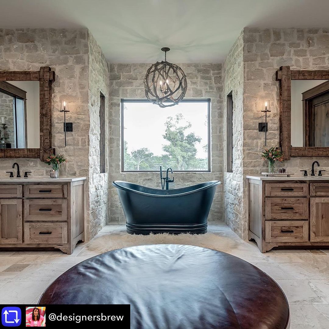 Luxurious Stone Bath with Rustic Overtones
