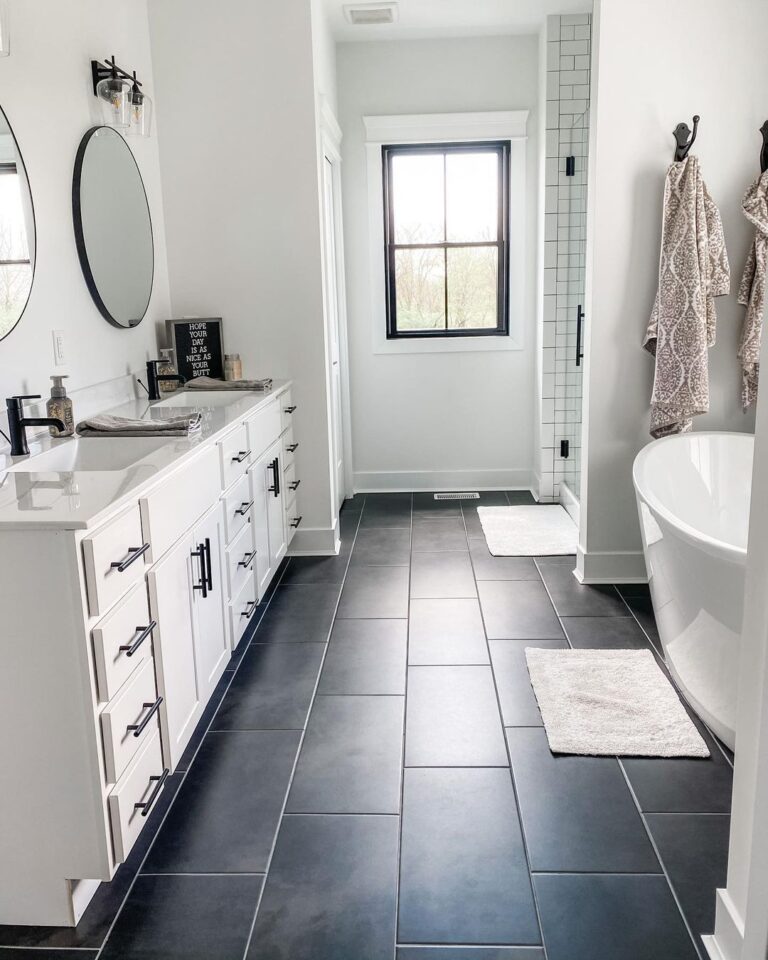 25 Dramatic Dark Bathroom Floor Ideas You Need to See