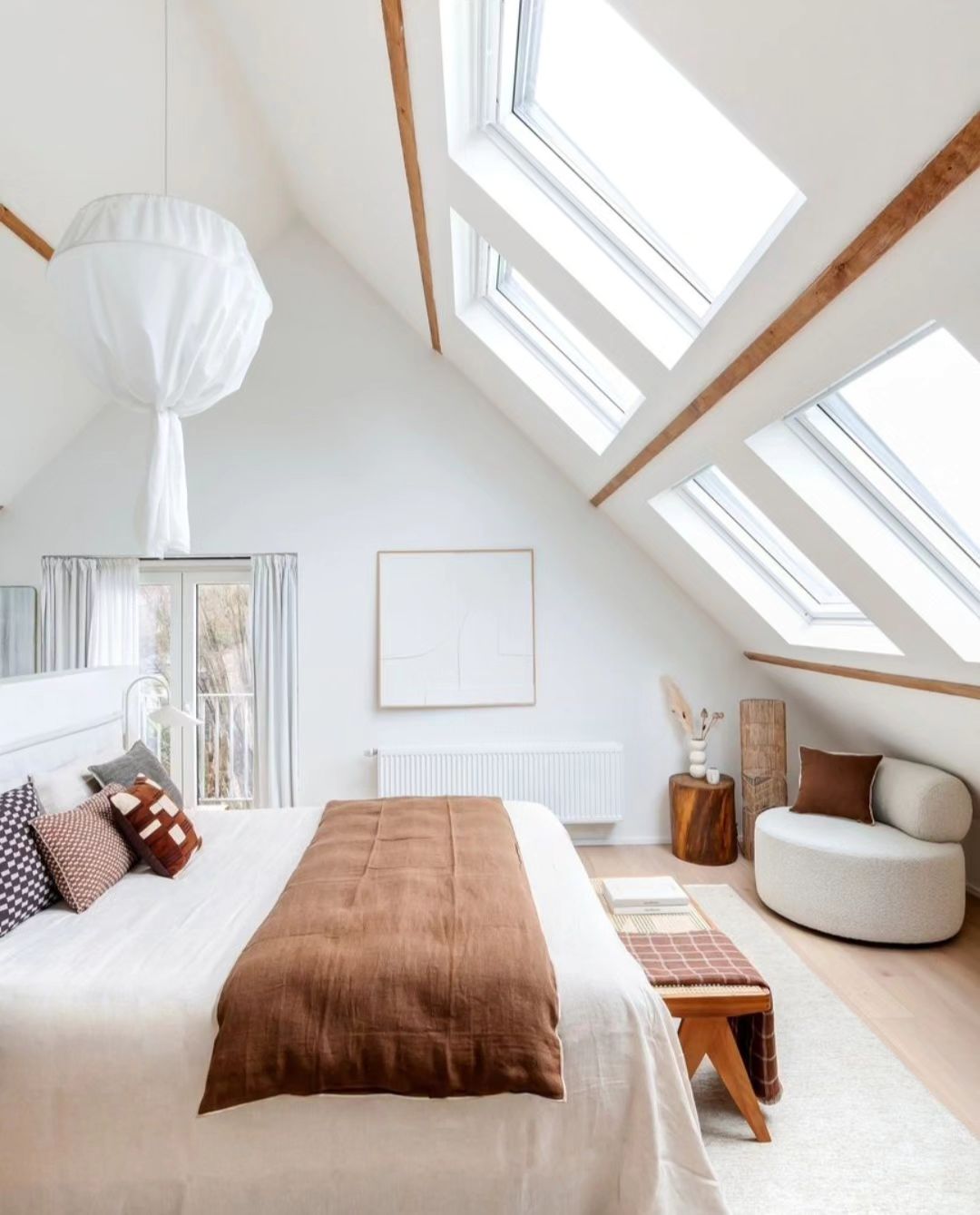 Modern Comfort in an Attic Bedroom