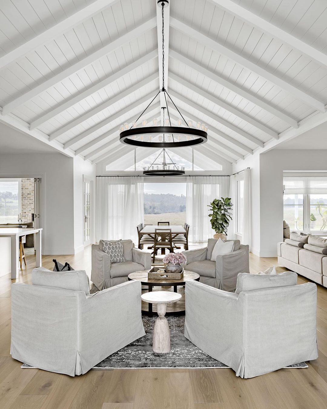 Coastal Elegance Under Cathedral Ceilings