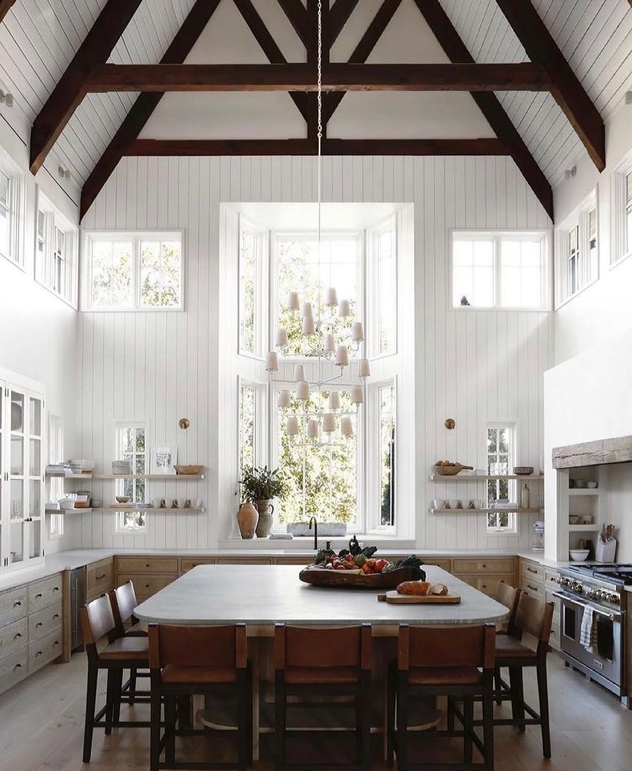 White Cathedral Ceiling with Refined Decor