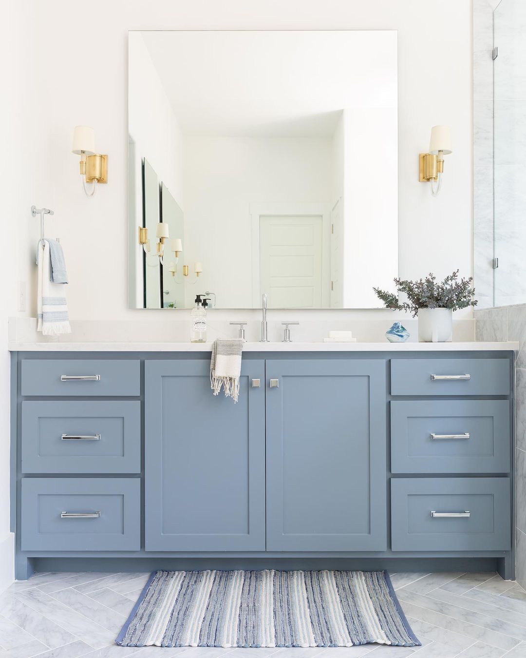 Coastal Blue Gray Vanity with Nautical Vibes