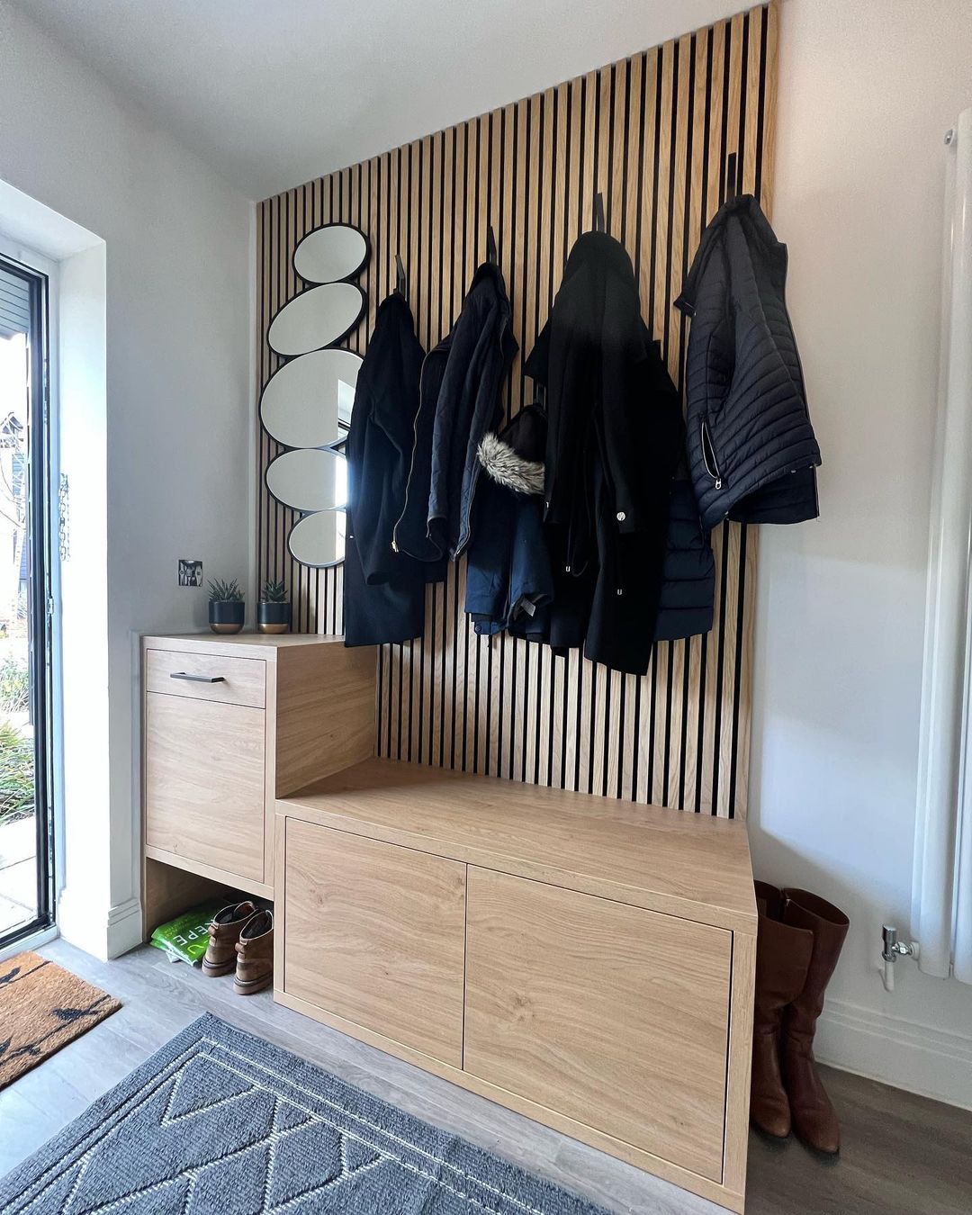 Urban Chic Entryway with Wooden Accents