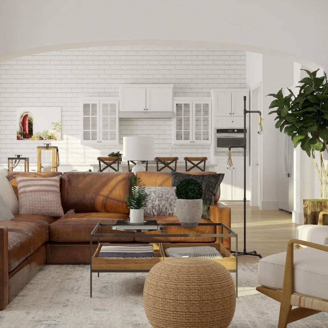 Textured Warmth in a White Kitchen