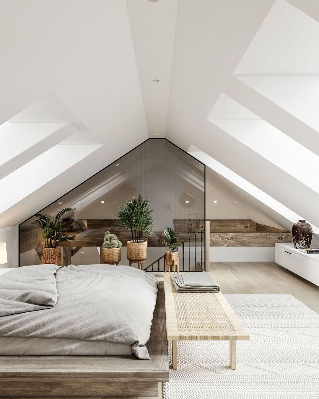 Modern Minimalism: Chic and Spacious Attic Living